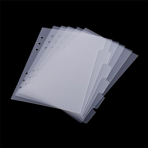 Briartw Divisórias transparentes com abas para fichário de 6 anéis, 2 conjuntos (12 folhas) para cas