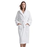 YEAUPE PRO Bademantel Damen, 100% Baumwolle mit Kapuze, Frottee-Velours...