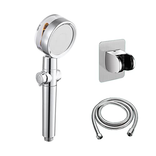 Pommeau de douche haute pression avec flexible inox et support mural - 2