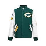 Pro Standard Big Boys NFL Green Bay Packers Classic Chenille Varsity Jacket Forest Green/White L