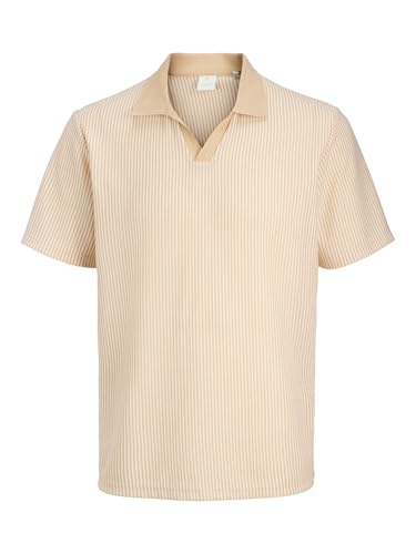 Polo Col V en Maille Plate JACK & JONES Orange Finitions Haut de Gamme