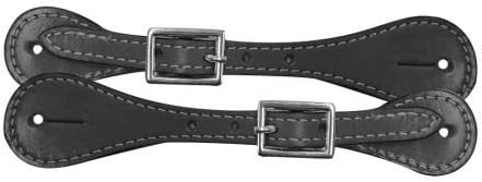 Showman Youth Size Smooth Leather Spur Straps with Nickel Plated Buckle