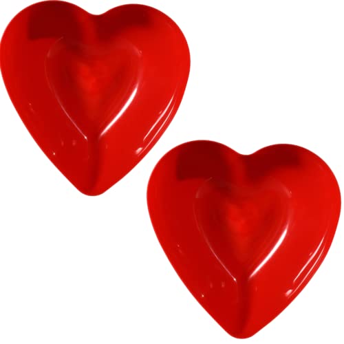 KRE Red Valentine Heart-Shaped Deep Bowl 10.375x9.625x3.625 Inches Candies Cookie