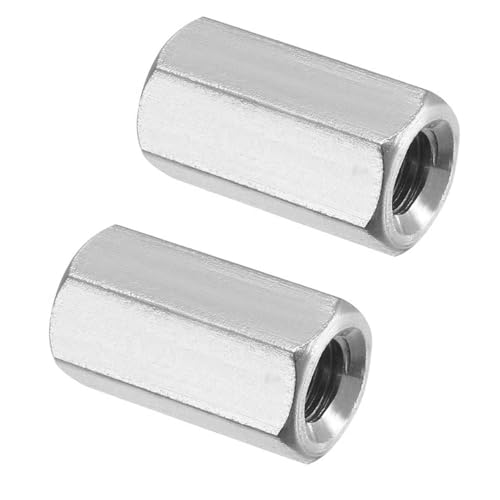 Juvielich 6Pcs M6 x 1.0-Pitch Hex Coupling Nut, 30mm Length Metric