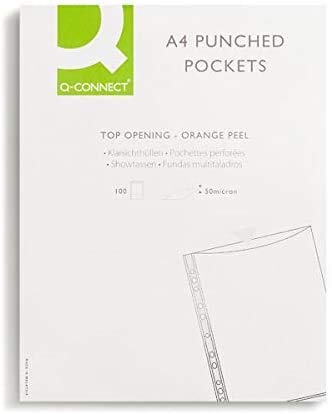 Q Connect Punched Pocket A4 50micron (Pack of 300)