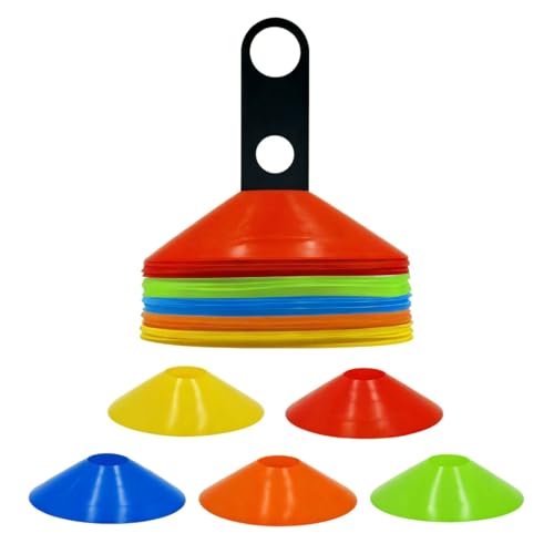 YIJUNSTORE Cône d'entraînement, insigne d'entraînement avec sangle de verrouillage, cône circulaire pour entraînement de football et marquage sur le terrain (5...
