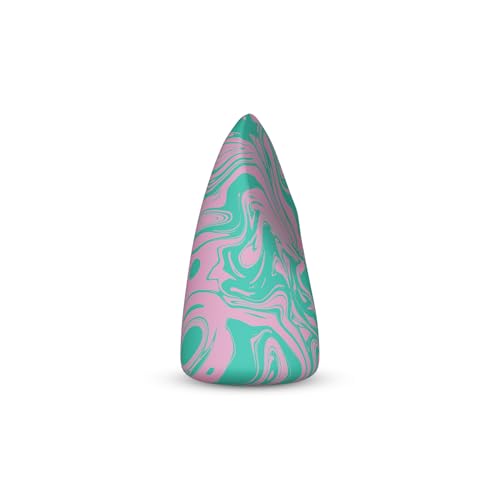 Image of MARY JO K HD Coverage Beauty Blender | Wedge-shaped Design for Even Blending | Semi-rounded Base + Top Hill Tip | Dry & Wet Use | For Full Face Professional Makeup | Available in 6 Colors | (Teal & Pink)
