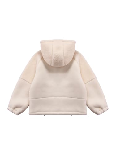 Kids Boys Winter Thick Fleece Hooded Jacket Long Sleeve Zipper Coat Drawstring Windproof Outerwear with Pockets2