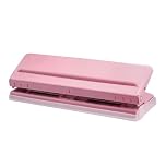 6-Hole Paper Puncher, All Metal Adjustable 6 Ring Punch for A5 A6 A7 – with Positioning Mark, 6 Sheet Capacities – Ideal for Dairy Planner, Personal Agenda, Binder Refill Pages (Pink)