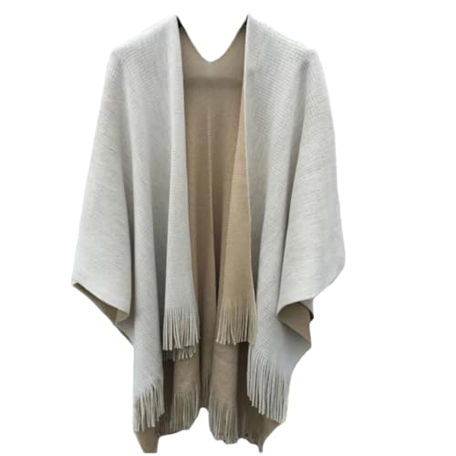 Oversize Deversible Cashmere Wraps For Women Poncho Capes Shawl Vintage Cardigans Sweater Coat