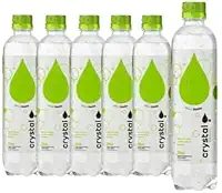 Kit Crystal Água Saborizada com Gás, 6 Garrafas de 510ml, Sabores Melancia, Morango, Limão e Tangerina (6 Unidades)