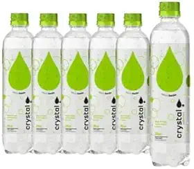 Kit Crystal Água Saborizada com Gás, 6 Garrafas de 510ml, Sabores Melancia, Morango, Limão e Tangerina (6 Unidades)