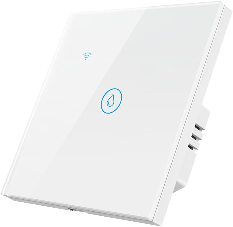 Winpossee Tuya Smart Water Heater Switch, Womdee WiFi 20A 4000w Boiler Switch, Touch & Wireless Timer Remote Control Switches, Compatible with Alexa Echo and Google Home