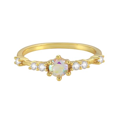 Bague de fiançailles femme or jaune 4.5mm zircone cubique solitaire