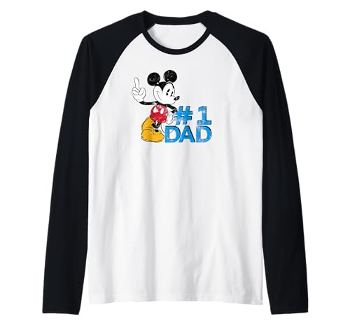 Mickey Number 1 Dad Raglan cadeau parfait pour la fête des pères