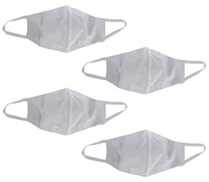 Kit com 04 Máscaras De Rosto Reutilizável Em Tecido C/Forro Branco