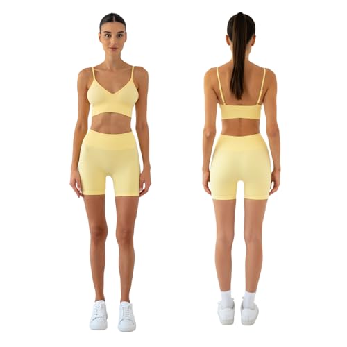 LUVAE Gym Clothes for Woman 2 Piece High Waisted Biker