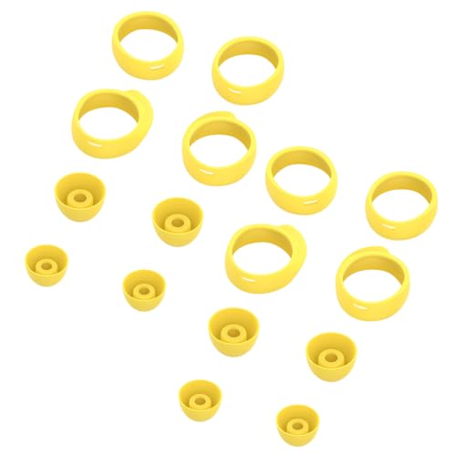 KICHOUSE 16Pcs Earphone Protective Plugs Lightweight Headset Covers for Useful Accessories Yellow Keep Your Earphones Dust and Protected