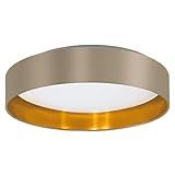 Photo Gallery eglo led lampada da soffitto maserlo 2, luce da soffitto tessile, illuminazione da soggiorno in tessuto color oro e taupe, plastica bianca, illuminante bianco caldo, Ø 38 cm Photo Gallery eglo led lampada da soffitto maserlo 2, luce da soffitto tessile, illuminazione da soggiorno in tessuto color oro e taupe, plastica bianca, illuminante bianco caldo, Ø 38 cm
