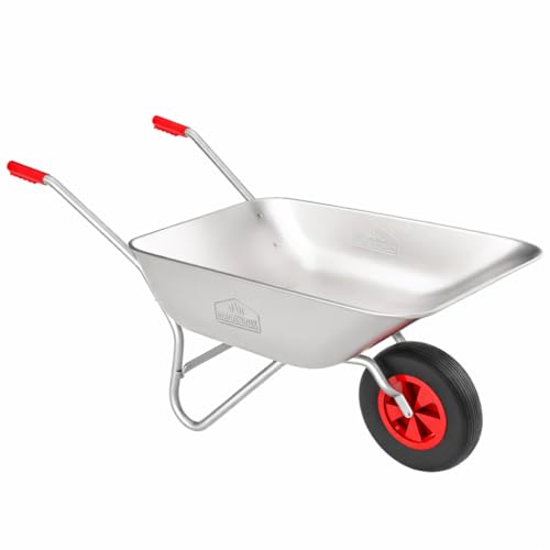 GARDEBRUK® Schubkarre 80 Liter bis 100kg Luftreifen mit Stahlfelge verzinkt Garten Bauschubkarre Gartenschubkarre