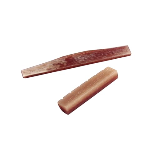 Yardwe 2pcs Dark Guitar Bridge Saddle Nut for Folk Classical Acoustic Electric Guitar Lightweight Durable Design Easy to Use