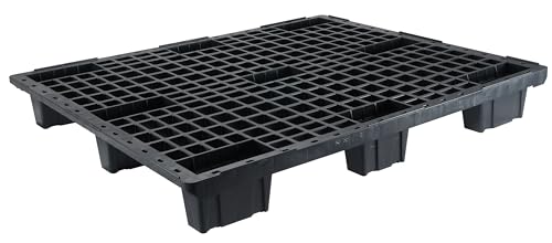 Leichtpalette 1200x1000 mm aus HDPE-RE Kunststoff anthrazit/schwarz