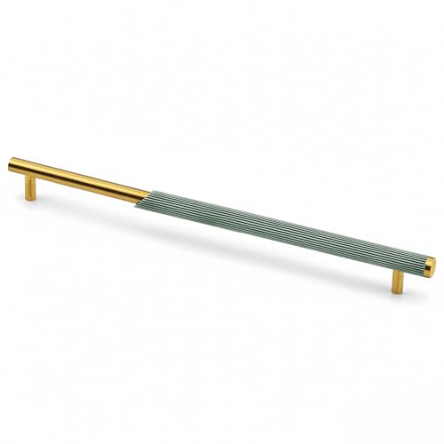 Image of Plantex Stainless Steel & Aluminium Cabinet Handle /288mm Wardrobe Door Handle /Cupboard Pull-Push Handles for Home /Office - Pack of 1 (Green & Gold)