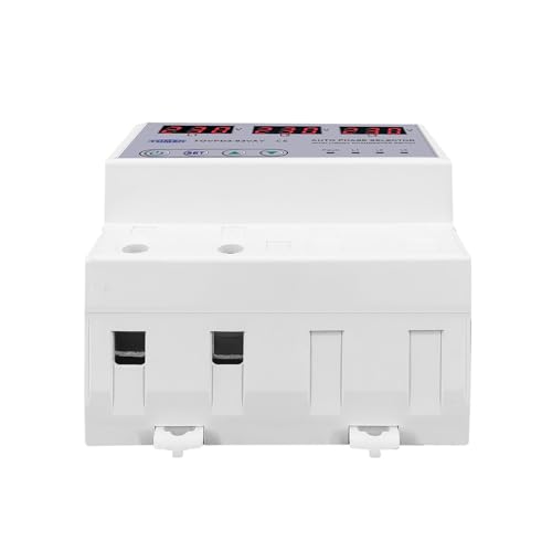 Selector de Fase 63A DIN Rail con voltímetro ajustable y protector de relé trifásico 3P+N 6
