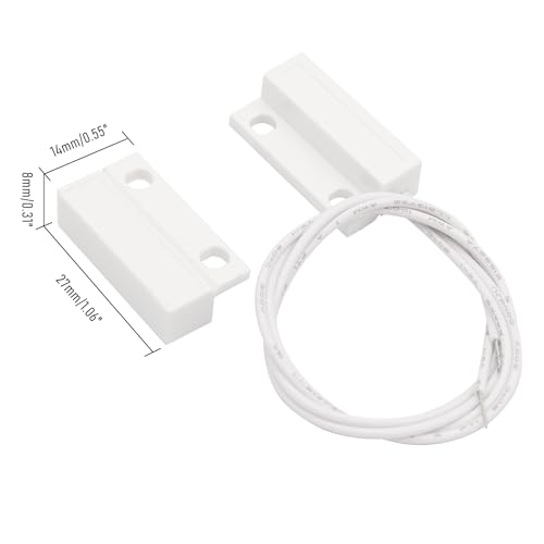 Image of 3Pcs Magnetic Reed Switch Wired Surface Mount Normally Open NO Contact Sensor Alarm Magnetic Door Switch with 2 Wires, ABS, MC-38