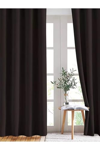 Fon Perde, Cortibo Blackout Karartma Kahverengi, 100 x 250