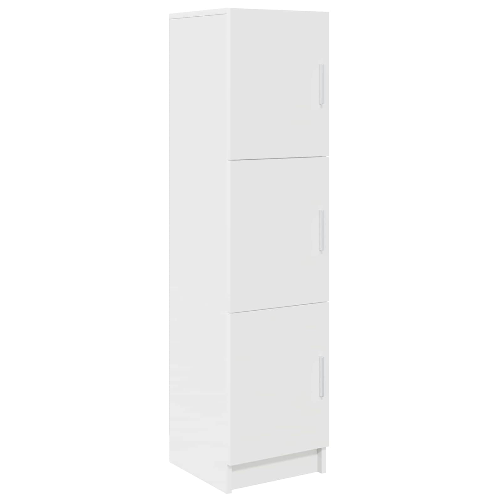 Schreibtisch Set 2er Weiß, Schreibtischplatte aus Holzwerkstoff, 133,5 x 50 x 124 cm, mit Highboard und Scharniertüren, für Homeoffice Büro Ordnung