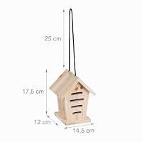 Relaxdays Marienkäferhaus 2X, Marienkäferhotel Garten, zum Aufhängen, Holz unbehandelt, Insektenhotel Marienkäfer, Natur – Ansicht 4