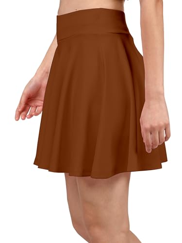 Image of Mehrang Spandex Women's Classic Stretchy All Time Trendy Skater Skirt with Attached Inner Shorts and Flared Inskirt