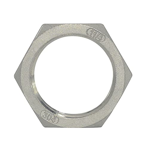 Megairon Stainless Steel 304 O-Ring Groove Cast Pipe Fitting,Hex Locknut,1-1/4" Npt Female #TOP1