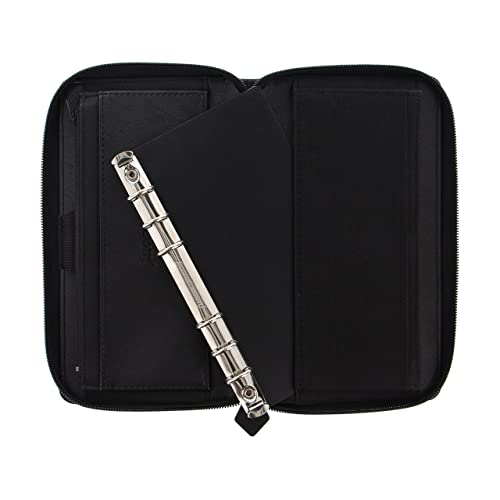 Agenda Filofax Saffiano Negro con cremallera y organizador diario elegante 2