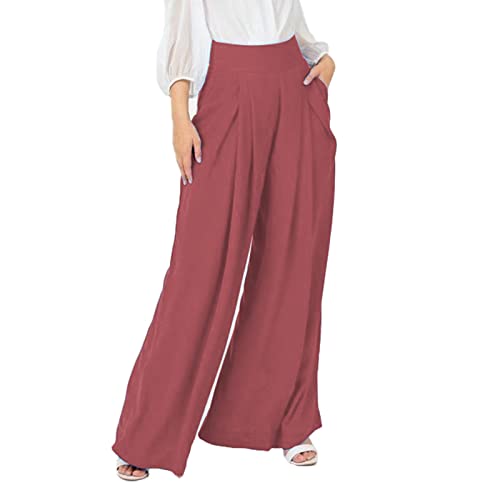 Women's Stretchy Wide Leg Palazzo Lounge Pants Casual Comfy High Waist Pajama Pants2