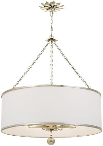 Crystorama Broche 8 Light Antique Silver Chandelier