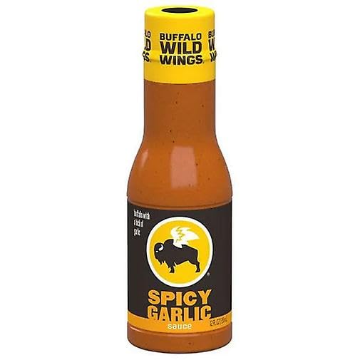 Buffalo Wild Wings Spicy Garlic Buffalo Sauce, 12 fl. oz., Made with Cayenne Pepper, Garlic and Tamarind, Perfect Dipping Sauce, Chicken Marinade, Wing Seasoning or Burger Topping