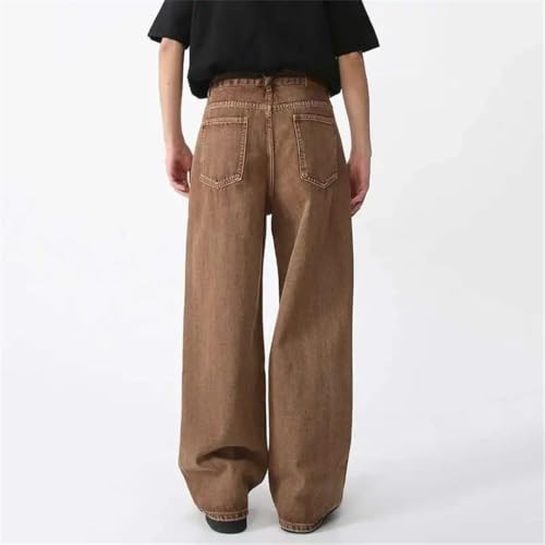 Men’S Casual Denim Trousers Loose Wide Leg Male Jeans Chic with Pockets4