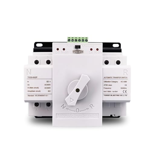 Commutateur de transfert automatique double puissance MCB 2P 63A 230V pour rails DIN