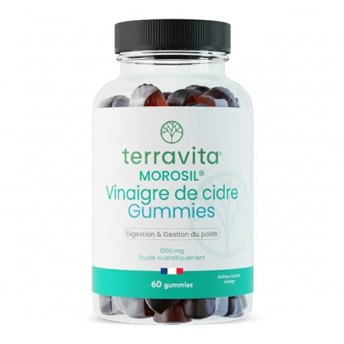 Gummies MOROSIL® - Vinaigre de Cidre | 400 mg de Morosil® issu d’Orange Sanguine | Efficacité Cliniquement Prouvée | 60 Gummies Vegan Goût Orange | Sans Gélatine | Terravita