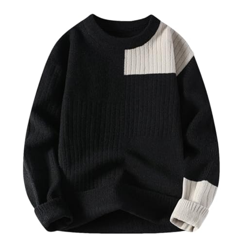Men Winter Sweater O-Neck Patchwork Youthful Vitality Pullovers Knitted Sweaters