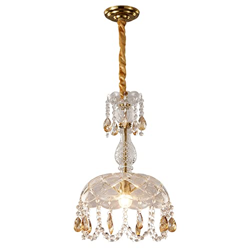 Petit pendentif en verre cristal rétro pour plafonnier de chambre