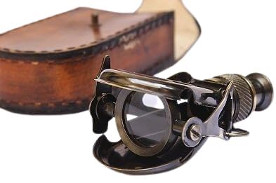 Liyba Handicraft Compact Handheld Antique Brass Pocket Binoculars, Optics with Rich Brown Leather Carry Case for Travel, Hiking, Bird Watching, Boating & Collectibles-image-45