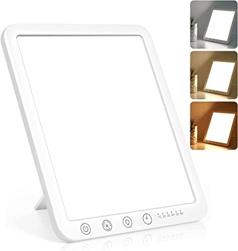Light Therapy Lamp, Sotipevs 15,000 Lux UV-Free LED Therapy Light, Sun Lamp,3 Color Temperature＆5 Brightness Levels,6 Timer, Memory Function, Touch Control, Compact Size for Home/Office luminothérapie
