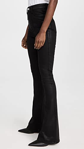 Ultra High Rise Skinny Bootcut in Coated Black4