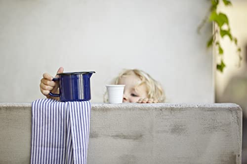 Foto von Riess, 0054-025, Schnabeltopf schwarz-blau 16, CLASSIC - HOTEL PROFI SCHWARZ/BLAU, Durchmesser 16 cm, Höhe 13.0 cm, Inhalt 2.0 Liter, Emaille, Krug, Milchtopf mit Ausgießer, Induktion