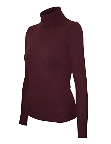 Image of Cielo Womens Solid Basic Stretch Turtleneck Pullover Knit Sweater