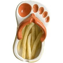 Fries Dish, Ceramic Flip Flops Snack Plate Ketchup Sauce Bowl Cute Ceramic Bowl Flops Shaped Snack Chip Soy Sauce Serving Dish Bowl Plate Orange