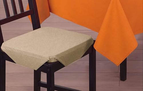 6 Cuscini Cucina Giardino Coprisedia Con Aletta Falso Tinta Unita Made In Italy, Tortora